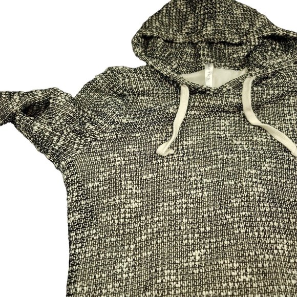 Fabletics‎ Womens S Yukon Sweater Dress Hooded Tweed Shift Black Ivory Lined - Picture 4 of 10